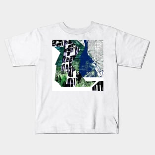 the landscape in concrete bedrock in collage architectural arts Kids T-Shirt